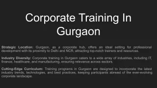 Corporate Training In Gurgaon