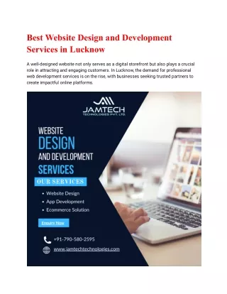 Best Website Design and Development Services in Lucknow