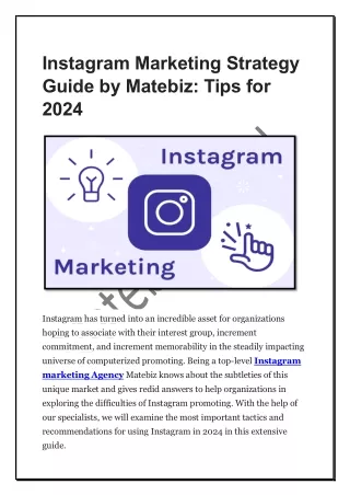 Instagram Marketing Strategy Guide by Matebiz: Tips for 2024