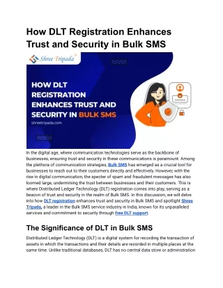 How DLT Registration Enhances Trust and Security in Bulk SMS