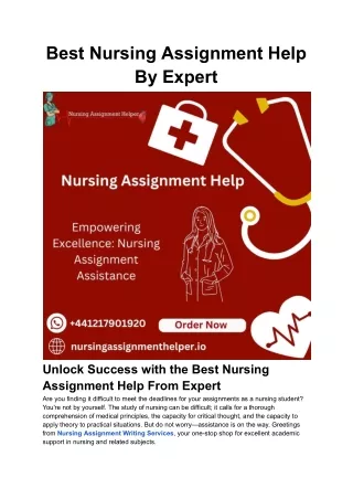 Best Nursing Assignment Help By Expert