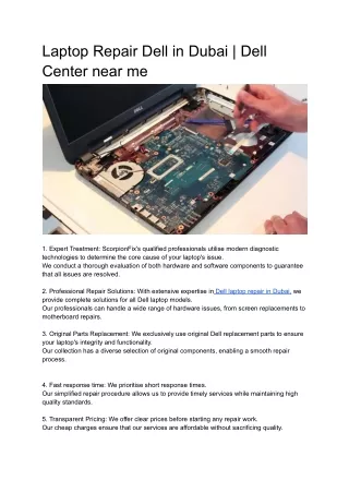 Laptop Repair Dell in Dubai| Dell Center near me