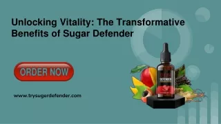 Sugar Defender: Your Path to Balanced Blood Sugar and Vitality