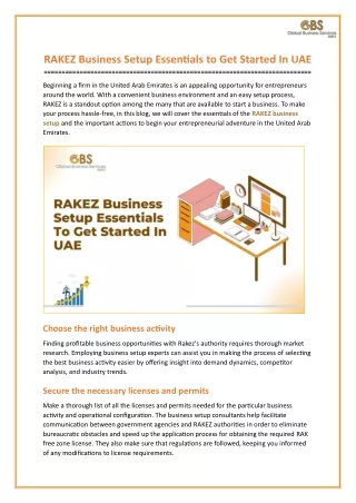 RAKEZ Business Setup Essentials To Get Started In UAE