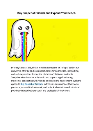 Buy Snapchat Friends and Expand Your Reach