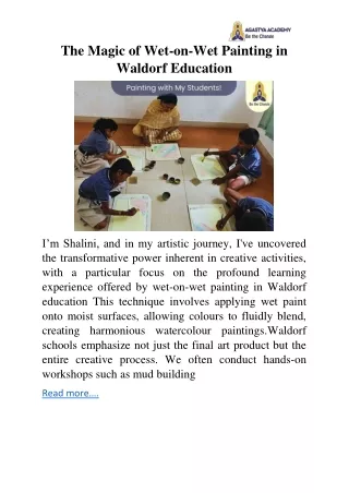 The Magic of Wet-on-Wet Painting in Waldorf Education