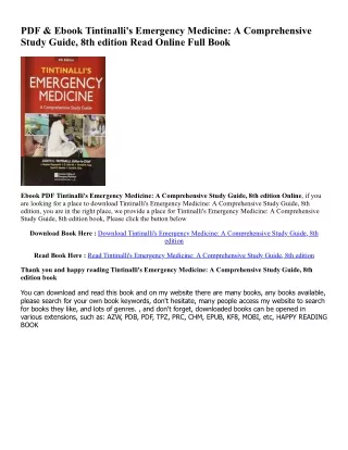 DOWNLOAD PDF Tintinalli's Emergency Medicine: A Comprehensive Study Guide, 8th e