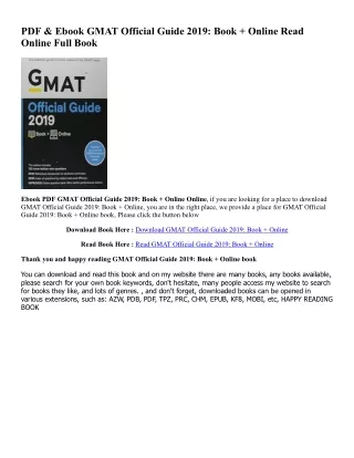 Pdf free^^ GMAT Official Guide 2019: Book   Online (EBOOK PDF) By  GMAC (Graduat