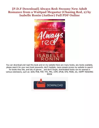 #^R E A D^ Always Red: Swoony New Adult Romance from a Wattpad Megastar (Chasing