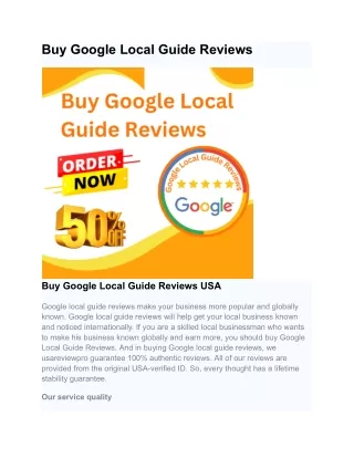 Buy Google Local Guide Reviews