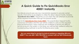 Fix QuickBooks Error 40001 Easily: Expert Tips