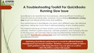 Improve Efficiency: Resolve QuickBooks Running Slow Problem Fast