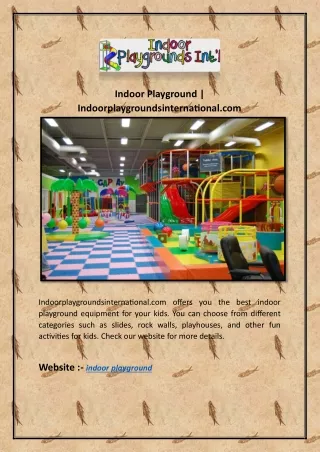 Indoor Playground | Indoorplaygroundsinternational.com