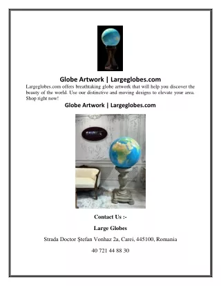 Globe Artwork | Largeglobes.com