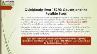 How to Resolve QuickBooks Error 15270 Quickly and Easily