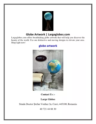 Globe Artwork  Largeglobes.com