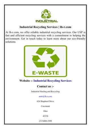 Industrial Recycling Services  Ih-r.com