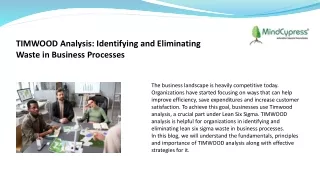 TIMWOOD Analysis: Identifying and Eliminating Waste in Business Processes