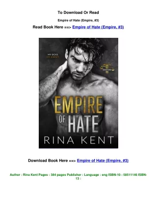 DOWNLOAD EPUB Empire of Hate (Empire, #3) By Rina Kent