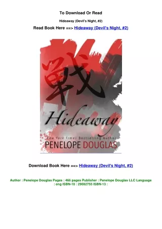 download epub Hideaway (Devil's Night, #2) BY Penelope Douglas