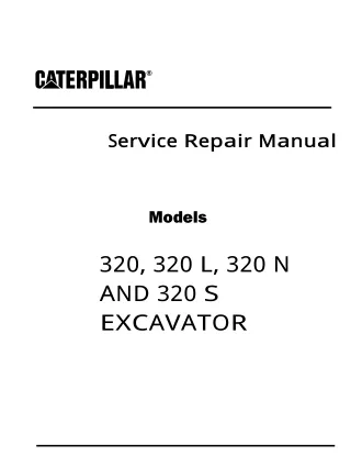 Caterpillar Cat 320 L EXCAVATOR (Prefix 6KM) Service Repair Manual (6KM00001 and up)