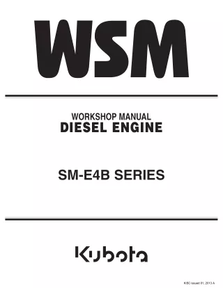 Kubota D722-E4B Diesel Engine Service Repair Manual