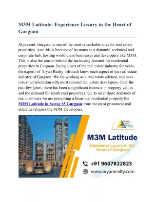 M3M Latitude Gurgaon