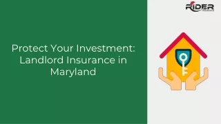 Protect Your Investment Landlord Insurance in Maryland