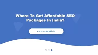 Where To Get Affordable SEO Packages In India