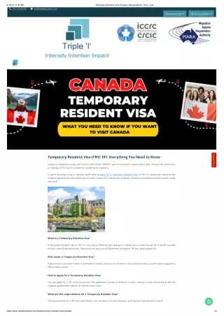 Temporary Resident Visa for Canada