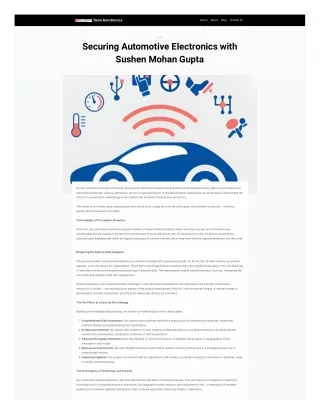 Securing Automotive Electronics with Sushen Mohan Gupta