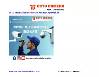 Best CCTV Installation Services in Kokapet Hyderabad