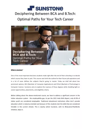 Deciphering Between BCA and B.Tech_ Optimal Paths for Your Tech Career