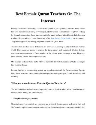 Best Female Quran Teachers On The Internet