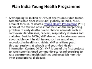 Plan India Young Health Programme