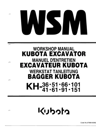 Kubota KH66 Excavator Service Repair Manual