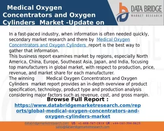 Medical Oxygen Concentrators and Oxygen Cylinders