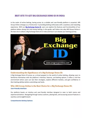 Best site to get big exchange demo id in India