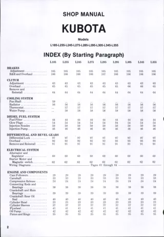 Kubota L245 Tractor Service Repair Manual