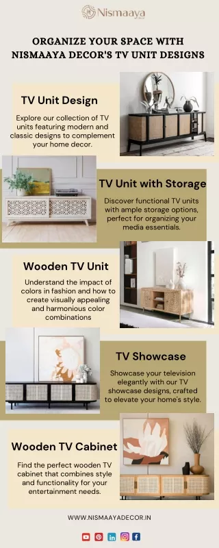 Organize Your Space with Nismaaya Decor's TV Unit Designs