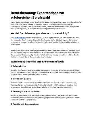 Berufsberatung_ Expertentipps zur erfolgreichen Berufswahl