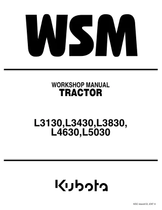 KUBOTA L3130 TRACTOR Service Repair Manual