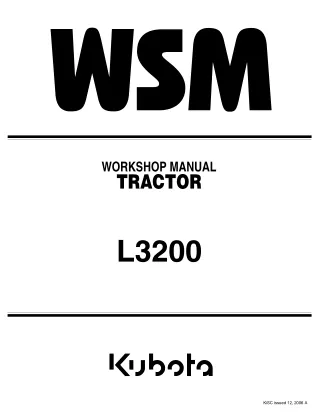 KUBOTA L3200 TRACTOR Service Repair Manual