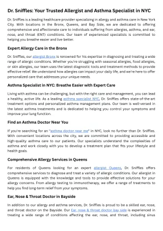Dr. Sniffles Your Trusted Allergist and Asthma Specialist in NYC (1)