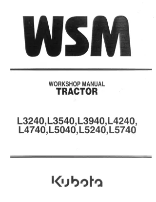 Kubota L3240 Tractor Service Repair Manual