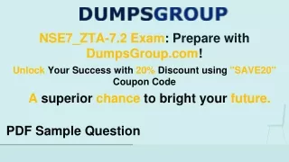 Prepare Like a Pro: NSE7_ZTA-7.2 Exam Syllabus with 20% Discount at DumpsGroup.