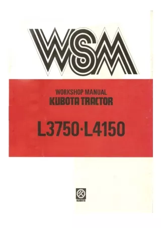 Kubota L3750DT Tractor Service Repair Manual