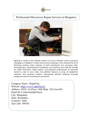 Microwave Repair Bangalore