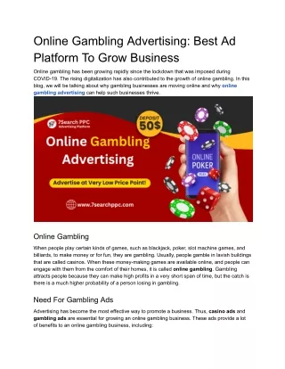 Online Gambling Advertising: Best Ad Platform To Grow Business