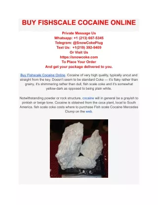 BUY FISHSCALE COCAINE ONLINE